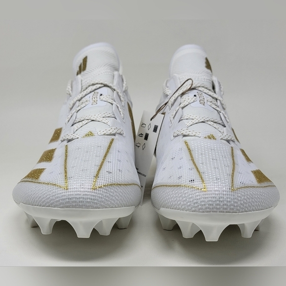 Adidas Adizero Electric Men's Size 8.5 White Gold Football Cleats IE4381 New - Picture 8 of 11